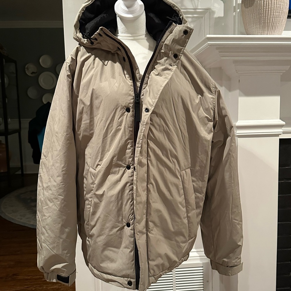 Men's Beige Hooded Jacket